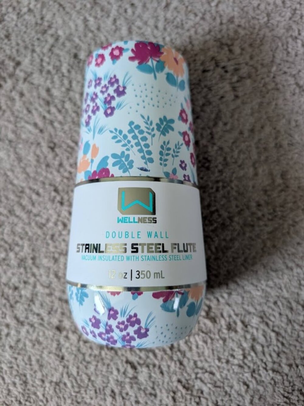 Floral Stainless Steel Tumbler – New – 12 oz